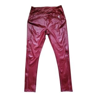 NWOT New Free People Vegan Leather Burgundy Pants Jennings Skinny XS S Small